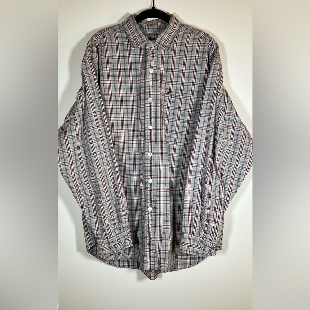 Vintage Y2K Polo Jeans Co Ralph Lauren gray red plaid boardshirt szXL streetwear